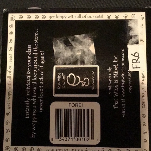 That Wine is Mine Charm Set 6 Charms Golf Theme Easily Identify Your Glass - Picture 2 of 2